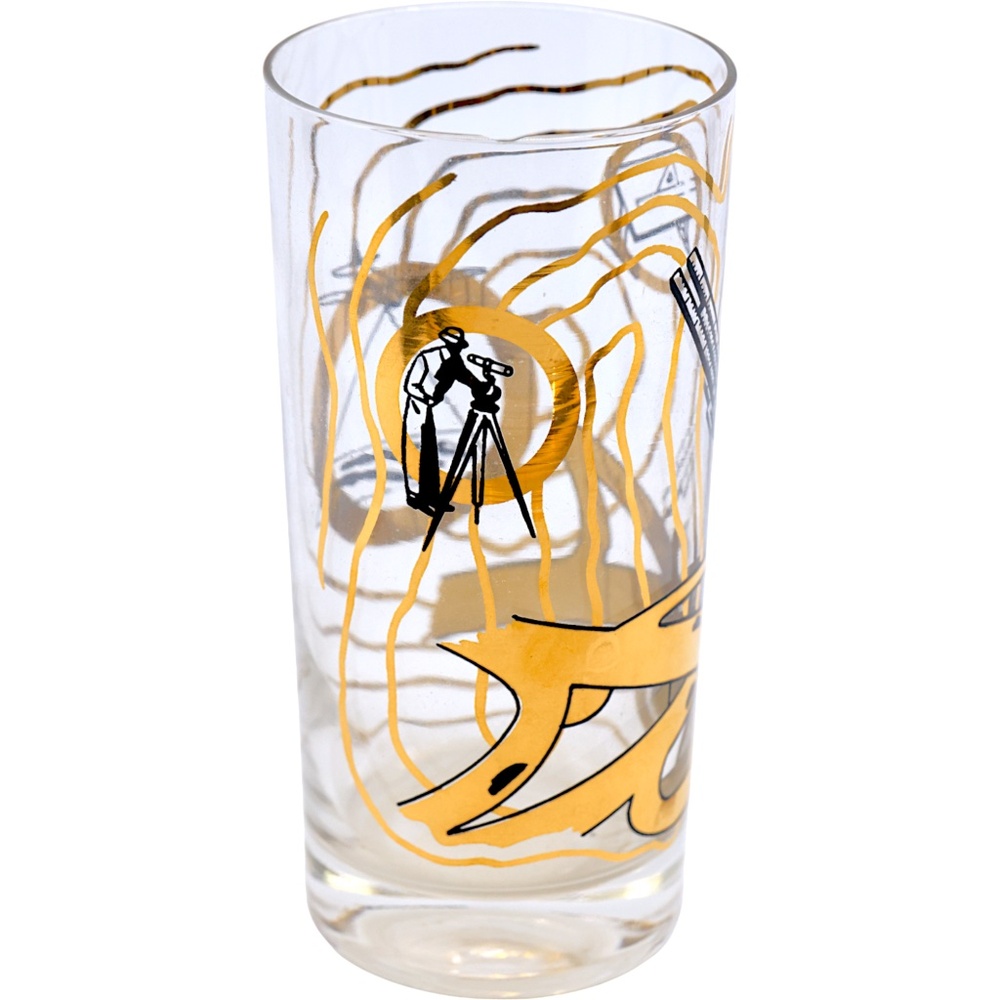 Golden Foil Explorers 12oz Commemorative Glass Cup